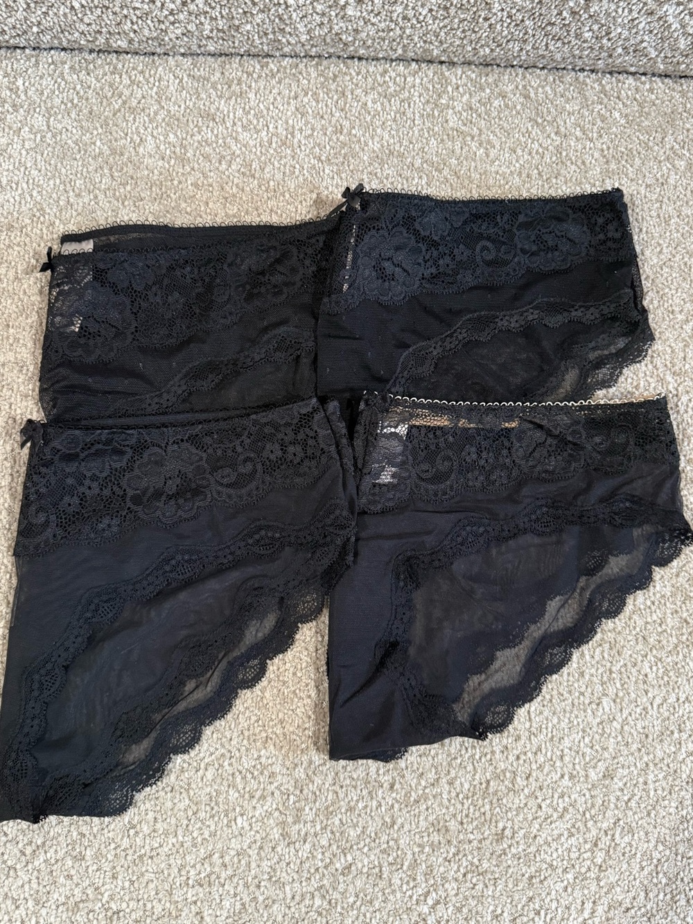 Black Lace Bikini Briefs Pack - 4pcs